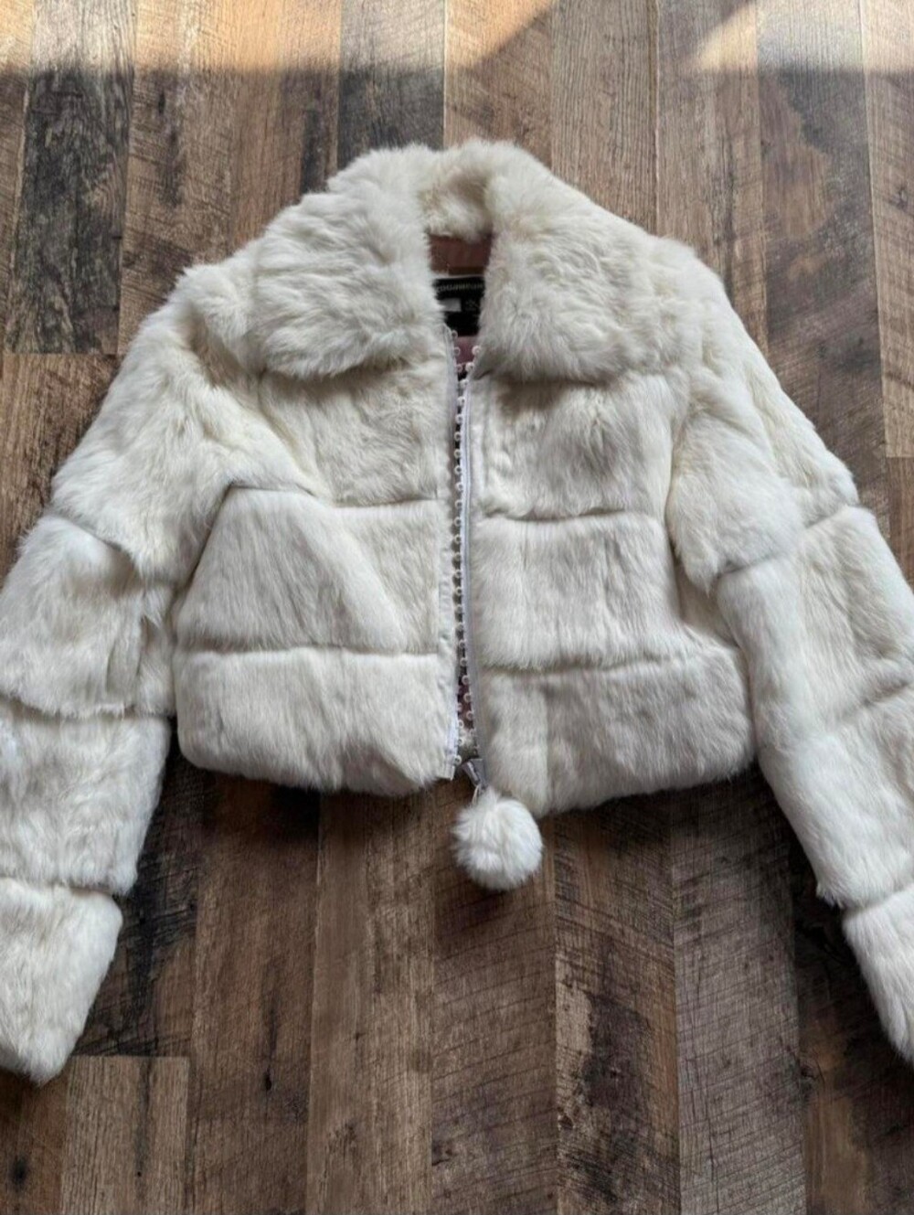 Y2K Rocawear Genuine Rabbit Fur Cropped Jacket – Size Large